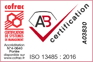 LOGO AB CERTIFICATION - ISO 13485 ACV